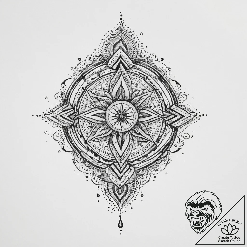 Tattoo sketch sacred water, tattoo flash shee... - tattoo sketch (№1756680817_0, 31.08.2025 22:53) — tattoovalue.net
