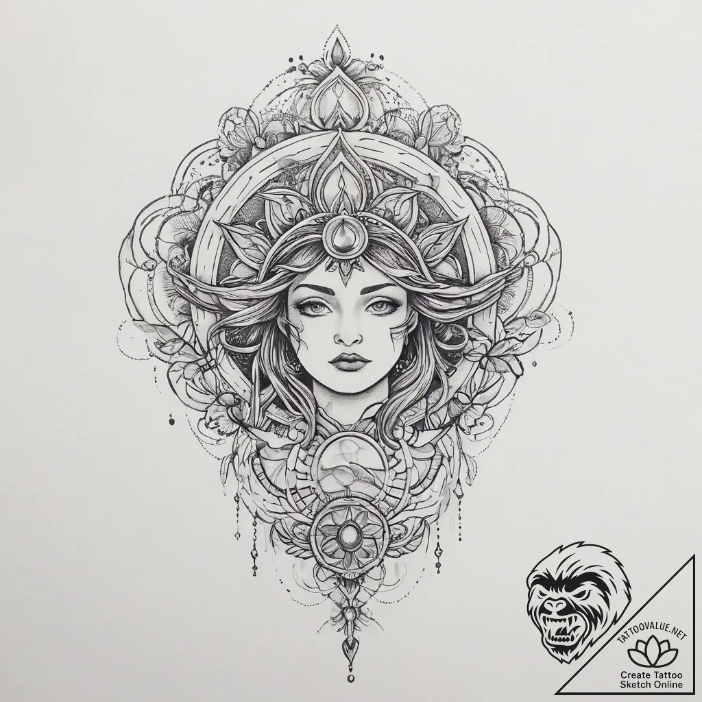 Tattoo sketch cosmic tale, tattoo line art, c... - tattoo sketch (№1756681013_0, 31.08.2025 22:56) — tattoovalue.net