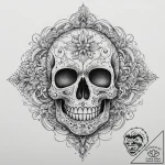 Tattoo sketch skull, ink illustration for tat… – tattoo sketch (№1756682387_0, 31.08.2025 23:19) — tattoovalue.net