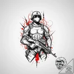 Tattoo sketch soldier with a needle, tattoo f… – tattoo sketch (№1756683783_0, 31.08.2025 23:43) — tattoovalue.net