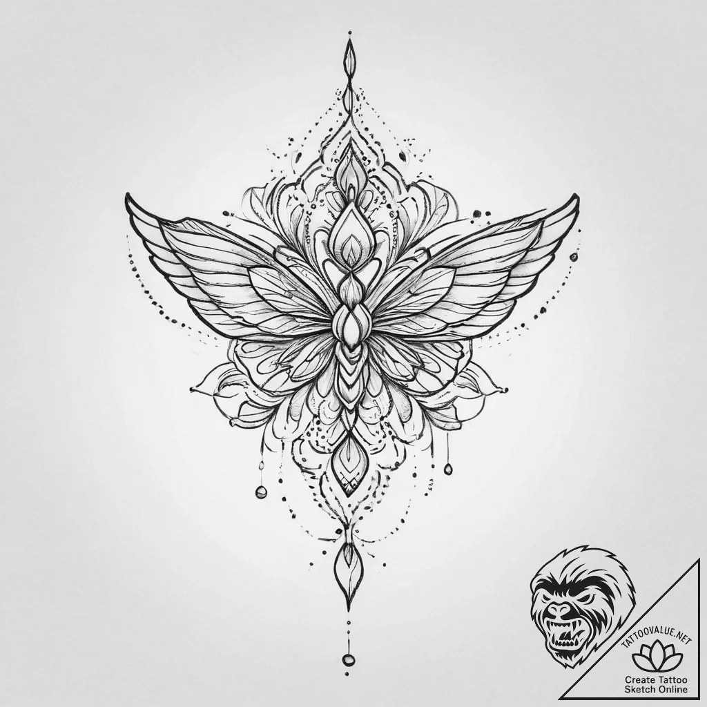 Tattoo sketch divine representation, ink illu... - tattoo sketch (№1756684966_0, 01.09.2025 00:02) — tattoovalue.net