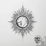 Tattoo sketch cosmic beginning – tattoo sketch (№1756686953_0, 01.09.2025 00:35) — tattoovalue.net