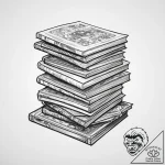 Tattoo sketch nerd a stack of comic books – tattoo sketch (№1756687149_0, 01.09.2025 00:39) — tattoovalue.net