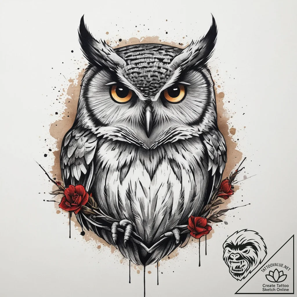 Tattoo sketch neo-traditional сова, tattoo sk... - tattoo sketch (№1756687943_0, 01.09.2025 00:52) — tattoovalue.net