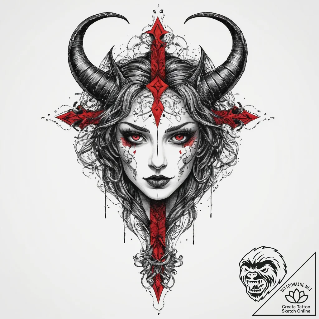 Tattoo sketch gothic демоны, tattoo drawing o... - tattoo sketch (№1756688945_0, 01.09.2025 01:09) — tattoovalue.net
