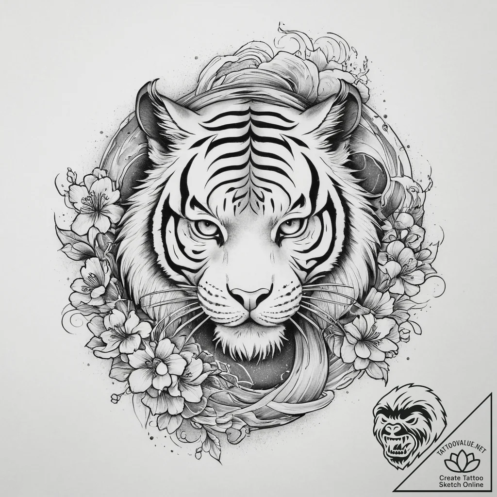 Tattoo sketch tiger's eye, tattoo drawing out... - tattoo sketch (№1756689341_0, 01.09.2025 01:15) — tattoovalue.net