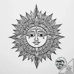 Tattoo sketch aztec sun stone – tattoo sketch (№1756689540_0, 01.09.2025 01:19) — tattoovalue.net