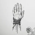 Tattoo sketch hands with a rope, concept art… – tattoo sketch (№1756689937_0, 01.09.2025 01:25) — tattoovalue.net