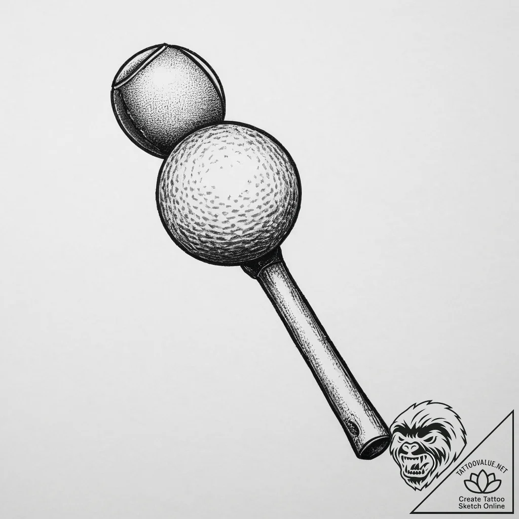 Tattoo sketch polo mallet and ball, artistic... - tattoo sketch (№1756690533_0, 01.09.2025 01:35) — tattoovalue.net