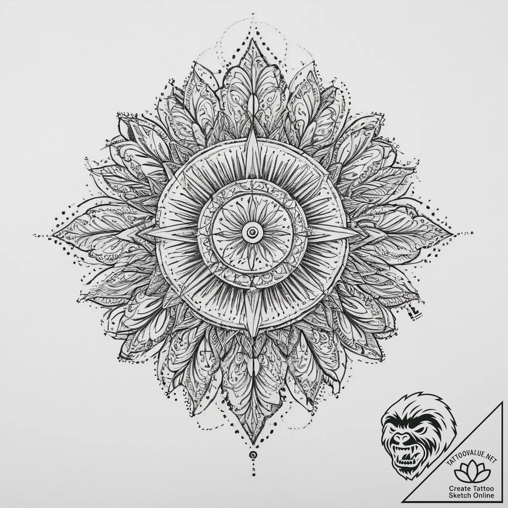 Tattoo sketch sunbeam, ink illustration for t... - tattoo sketch (№1756690731_0, 01.09.2025 01:38) — tattoovalue.net