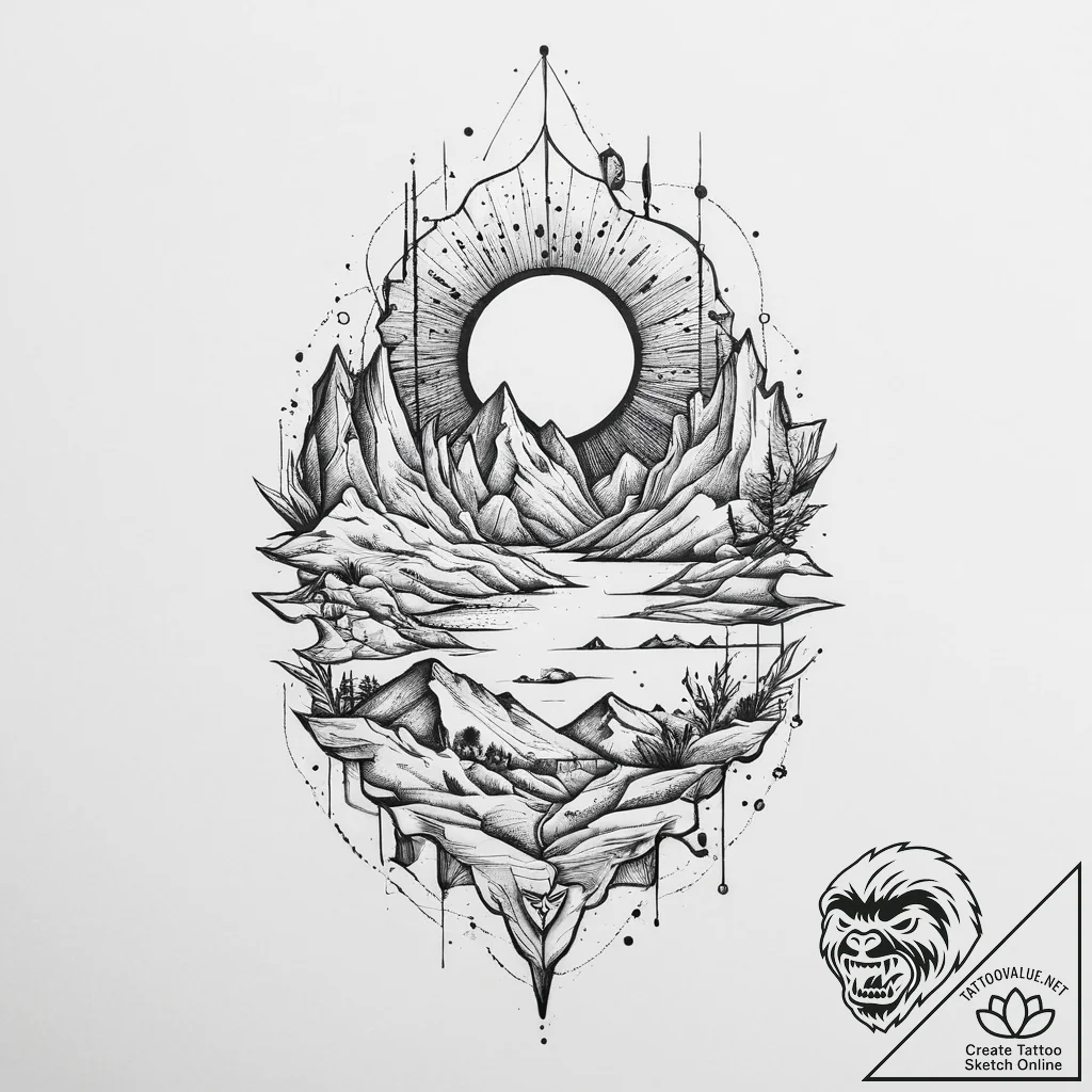 Tattoo sketch desert, artistic tattoo sketch,... - tattoo sketch (№1756691726_0, 01.09.2025 01:55) — tattoovalue.net