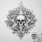 Tattoo sketch pentagram with a skull, artisti… – tattoo sketch (№1756692527_0, 01.09.2025 02:08) — tattoovalue.net
