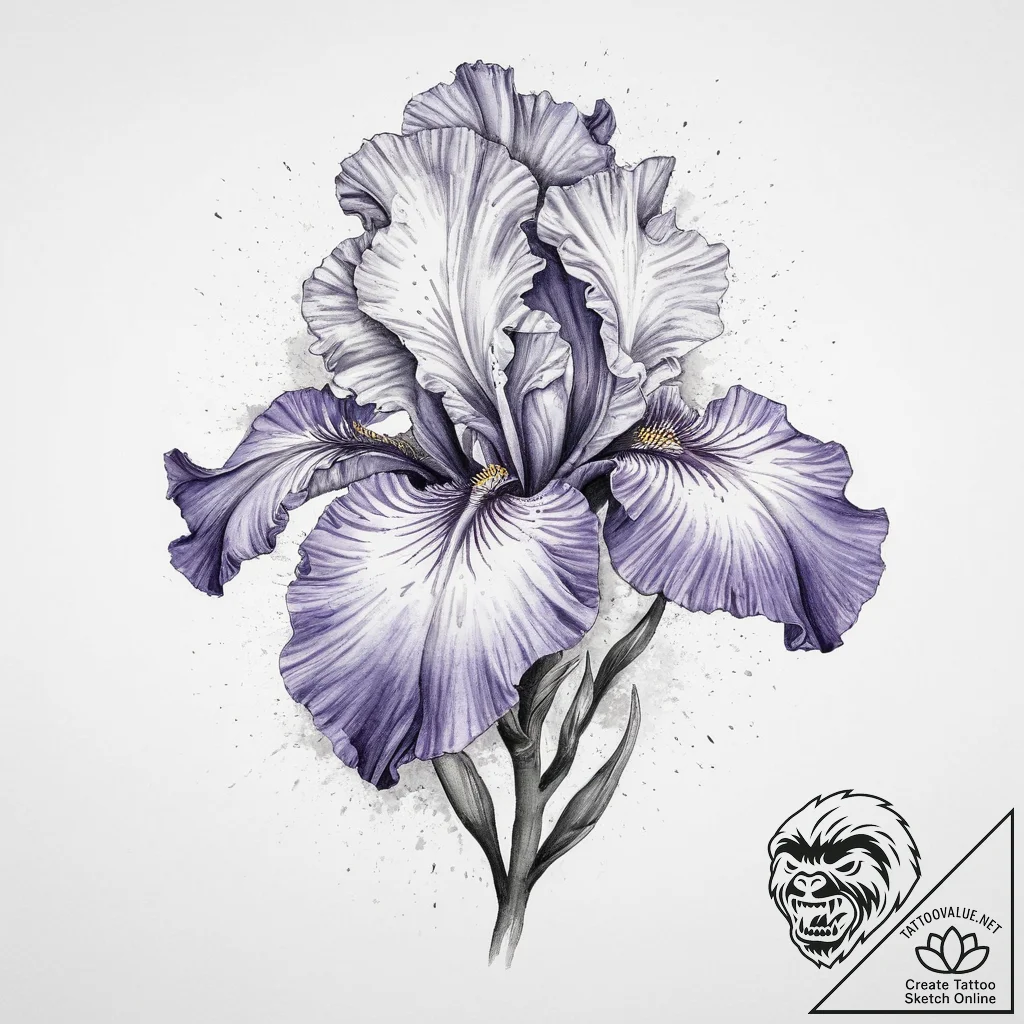 Tattoo sketch bearded iris, tattoo sketch des... - tattoo sketch (№1756692925_0, 01.09.2025 02:15) — tattoovalue.net