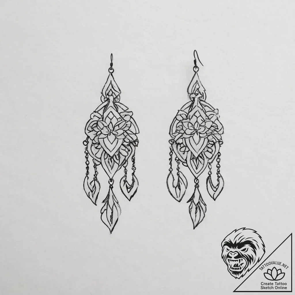 Tattoo sketch small earring - tattoo sketch (№1756694310_0, 01.09.2025 02:38) — tattoovalue.net