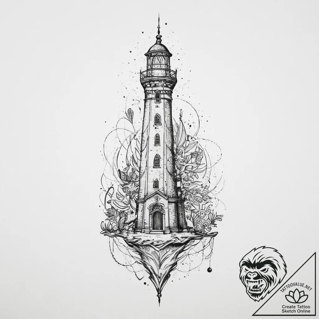 Tattoo sketch линии здания, tattoo sketch des... - tattoo sketch (№1756694506_0, 01.09.2025 02:41) — tattoovalue.net