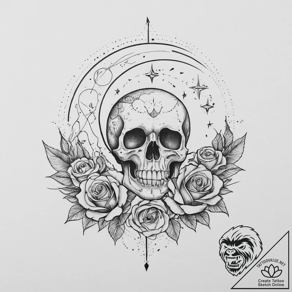 Tattoo sketch moon tattoo, ink illustration f... - tattoo sketch (№1756695702_0, 01.09.2025 03:01) — tattoovalue.net