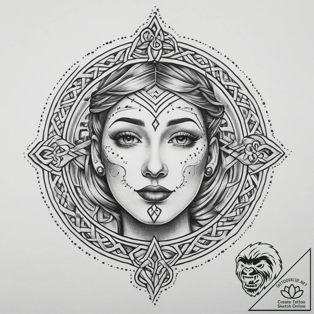 Tattoo sketch labyrinth, ink illustration for... - tattoo sketch (№1756695901_0, 01.09.2025 03:05) — tattoovalue.net