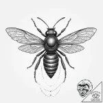 Tattoo sketch wasp, concept art for tattoo, o… – tattoo sketch (№1756697090_0, 01.09.2025 03:24) — tattoovalue.net