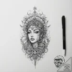 Tattoo sketch divine sea – tattoo sketch (№1756697488_0, 01.09.2025 03:31) — tattoovalue.net