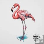 Tattoo sketch puns a flamingo that says “i’m… – tattoo sketch (№1756698081_0, 01.09.2025 03:41) — tattoovalue.net