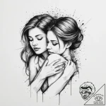 Tattoo sketch a mother’s embrace, tattoo draw… – tattoo sketch (№1756699667_0, 01.09.2025 04:07) — tattoovalue.net