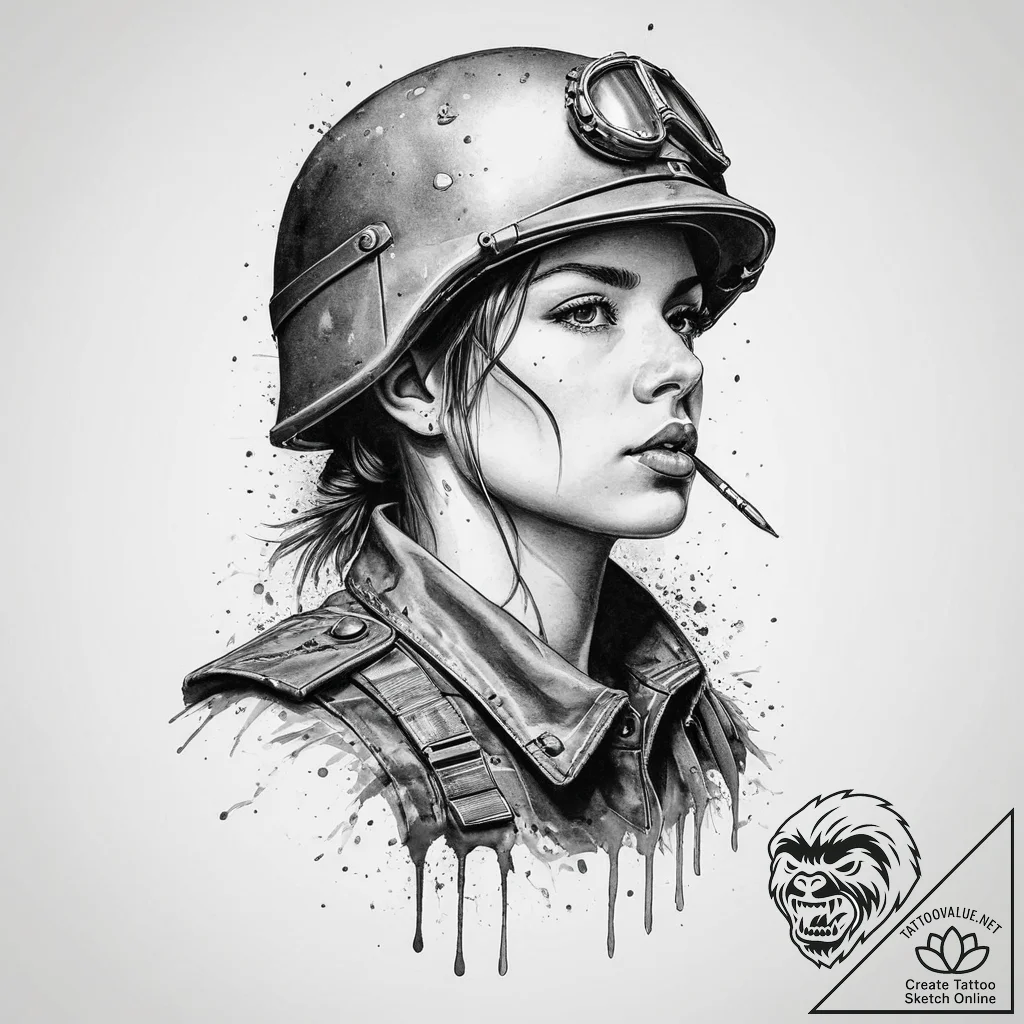 Tattoo sketch soldier with a needle, tattoo f... - tattoo sketch (№1756701052_0, 01.09.2025 04:30) — tattoovalue.net