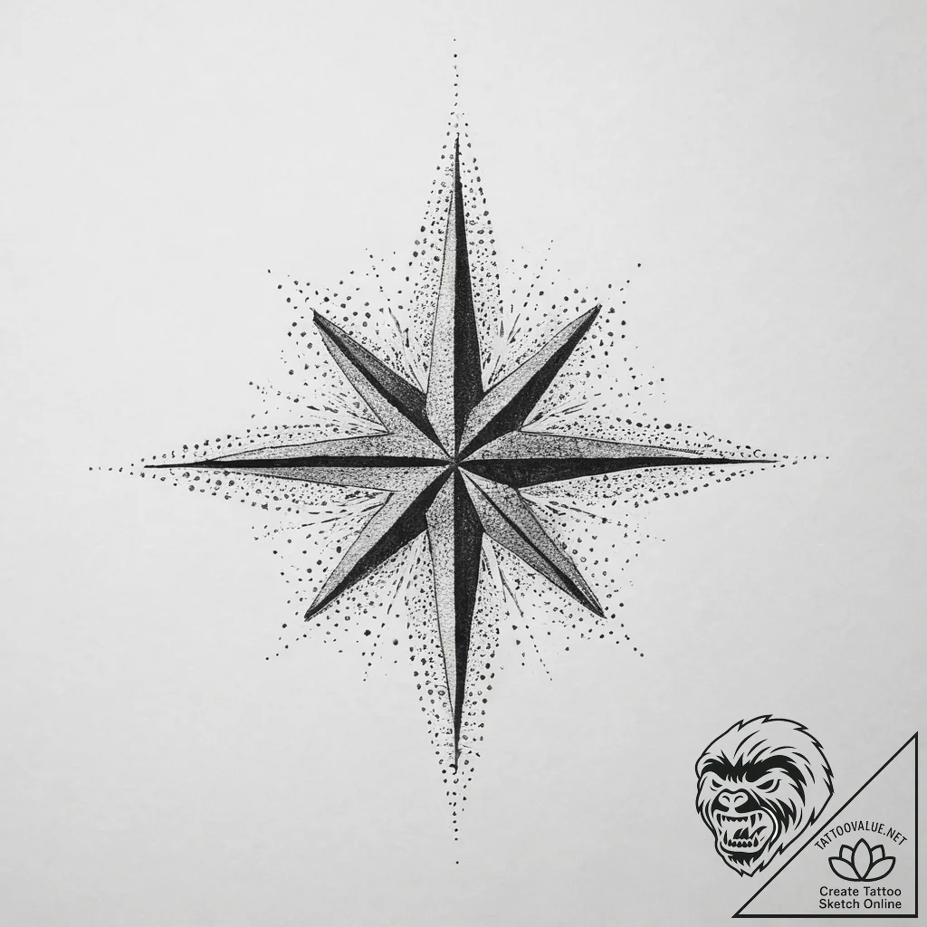 Tattoo sketch nautical star, tattoo drawing o... - tattoo sketch (№1756702235_0, 01.09.2025 04:50) — tattoovalue.net