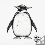 Tattoo sketch puns a penguin that says “i’m a… – tattoo sketch (№1756703621_0, 01.09.2025 05:13) — tattoovalue.net