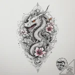Tattoo sketch line pattern, concept art for t… – tattoo sketch (№1756704213_0, 01.09.2025 05:23) — tattoovalue.net