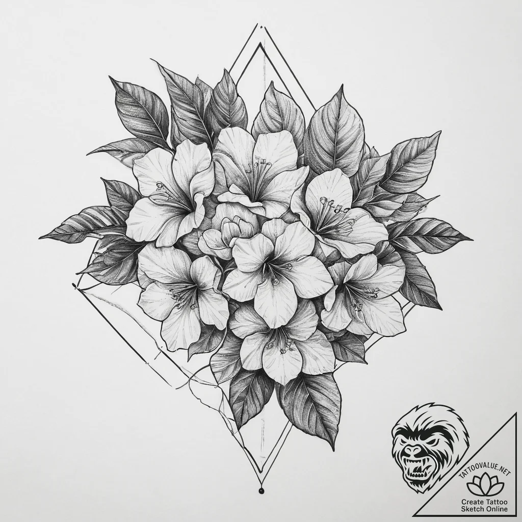 Tattoo sketch bougainvillea, concept art for... - tattoo sketch (№1756704609_0, 01.09.2025 05:30) — tattoovalue.net