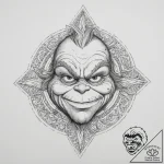 Tattoo sketch the grinch with a hair, tattoo… – tattoo sketch (№1756705005_0, 01.09.2025 05:36) — tattoovalue.net