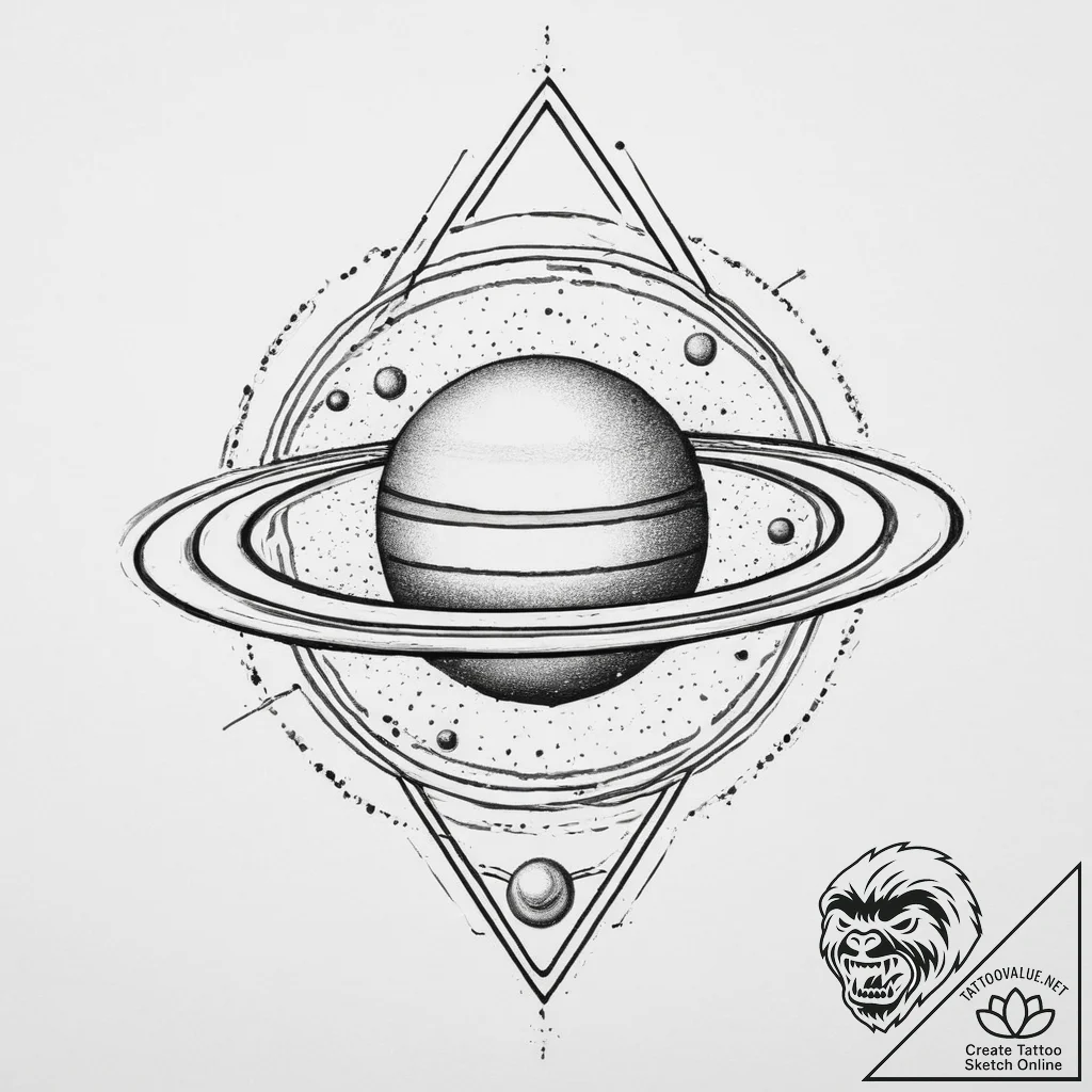 Tattoo sketch saturn symbol, artistic tattoo... - tattoo sketch (№1756705401_0, 01.09.2025 05:43) — tattoovalue.net