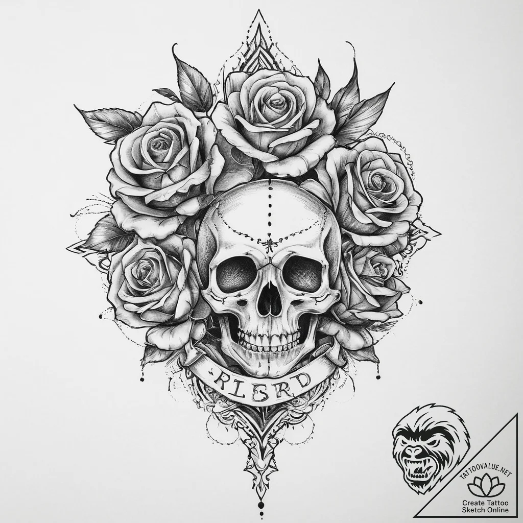 Tattoo sketch blessed being, ink illustration... - tattoo sketch (№1756707183_0, 01.09.2025 06:13) — tattoovalue.net