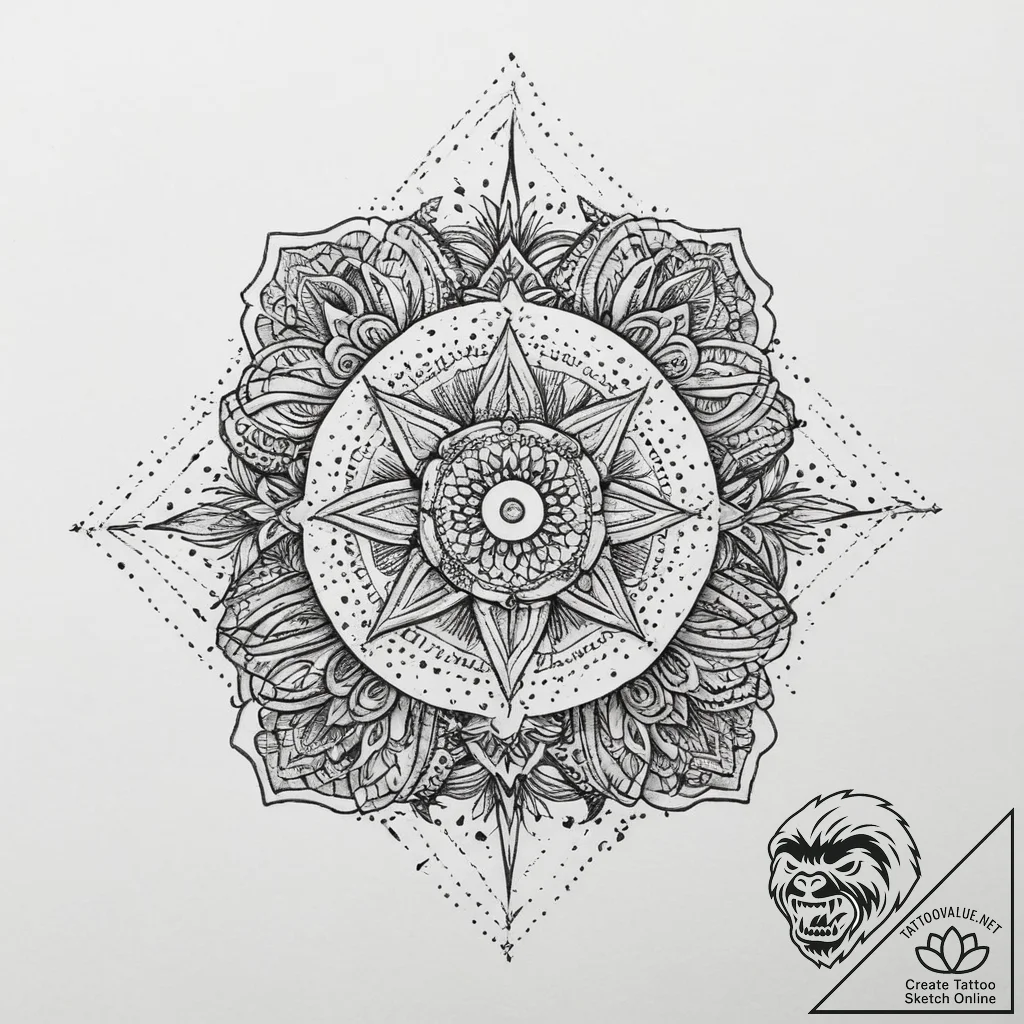 Tattoo sketch magical square, tattoo flash sh... - tattoo sketch (№1756711926_0, 01.09.2025 07:32) — tattoovalue.net