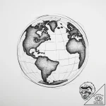 Tattoo sketch globe – tattoo sketch (№1756714296_0, 01.09.2025 08:11) — tattoovalue.net