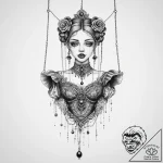 Tattoo sketch doll making a marionette, tatto… – tattoo sketch (№1756715479_0, 01.09.2025 08:31) — tattoovalue.net