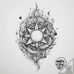 Tattoo sketch cosmic tale, tattoo flash sheet… – tattoo sketch (№1756716664_0, 01.09.2025 08:51) — tattoovalue.net