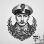 Tattoo sketch soldier with a chain, tattoo fl… – tattoo sketch (№1756717455_0, 01.09.2025 09:04) — tattoovalue.net