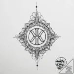 Tattoo sketch ka with a symbol – tattoo sketch (№1756717653_0, 01.09.2025 09:07) — tattoovalue.net