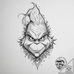 Tattoo sketch the grinch with a christmas tre… – tattoo sketch (№1756717850_0, 01.09.2025 09:10) — tattoovalue.net