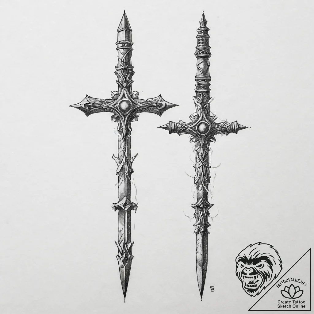 Tattoo sketch bayonet, tattoo sketch design,... - tattoo sketch (№1756718453_0, 01.09.2025 09:20) — tattoovalue.net