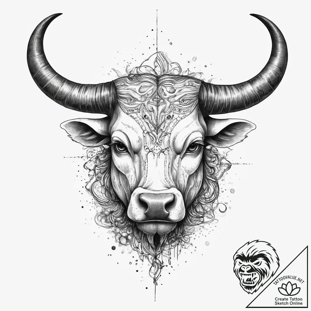 Tattoo sketch minotaur, tattoo drawing outlin... - tattoo sketch (№1756718850_0, 01.09.2025 09:27) — tattoovalue.net