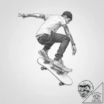 Tattoo sketch skateboarding person on a ramp – tattoo sketch (№1756719446_0, 01.09.2025 09:37) — tattoovalue.net