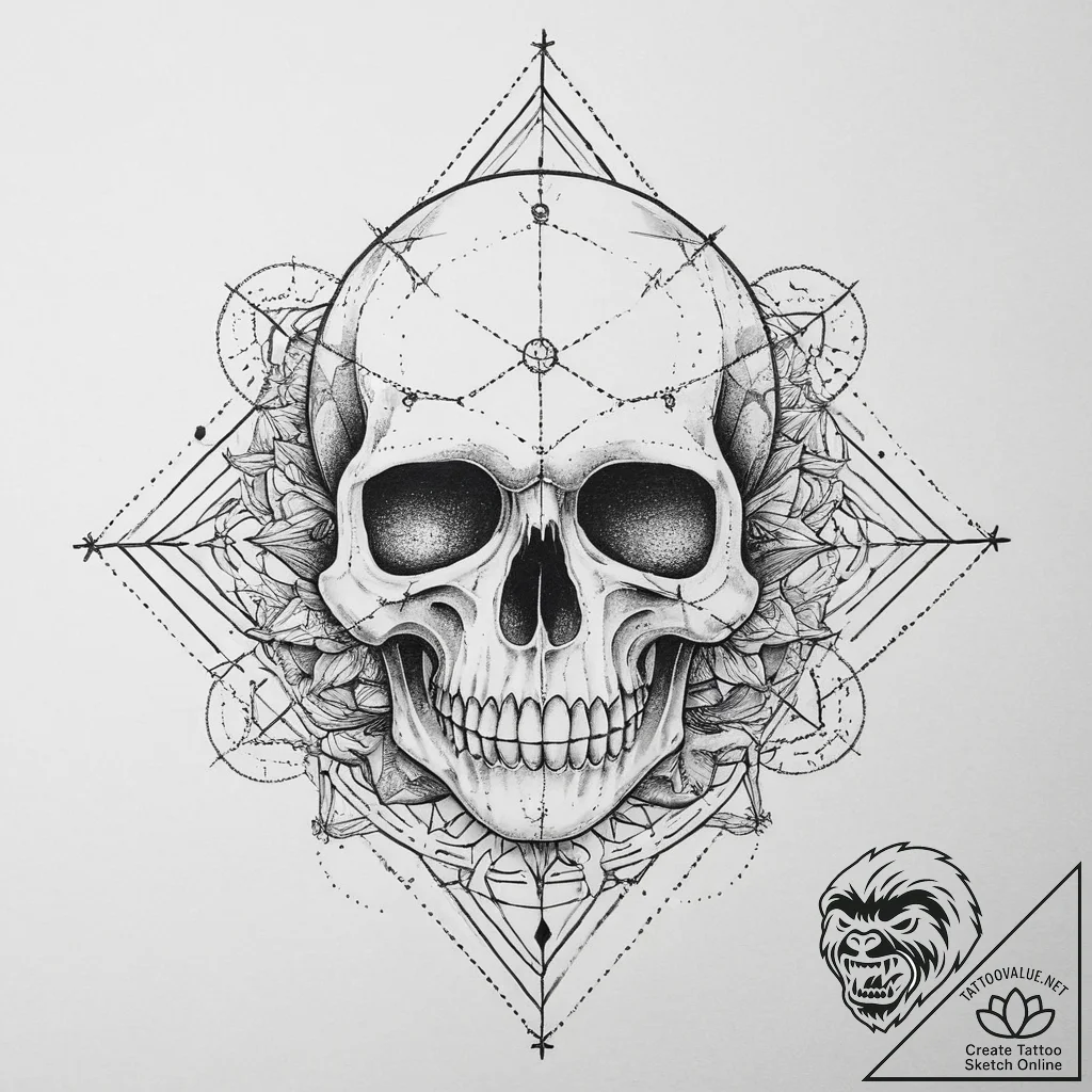 Tattoo sketch череп с зодиаком, tattoo sketch... - tattoo sketch (№1756720235_0, 01.09.2025 09:50) — tattoovalue.net