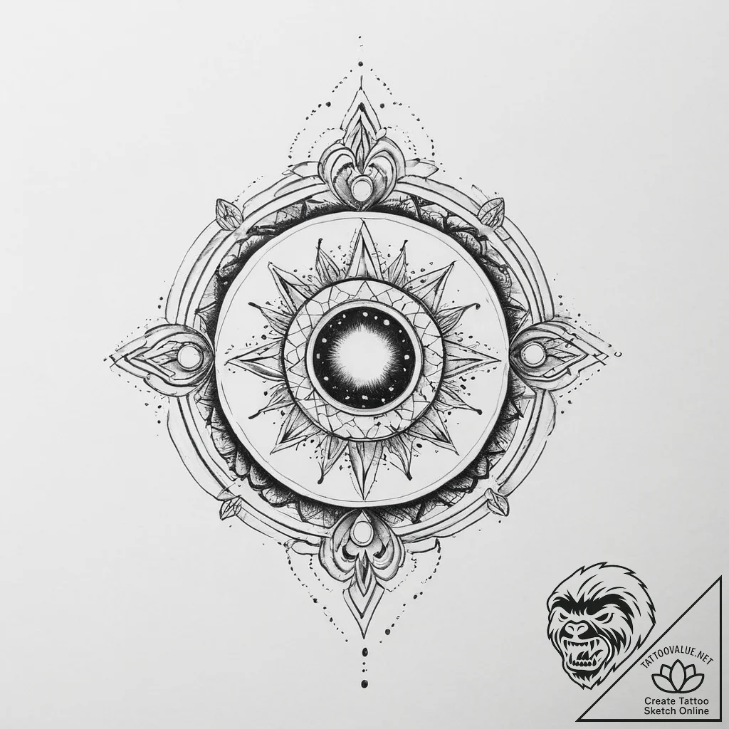 Tattoo sketch cosmic soul - tattoo sketch (№1756721230_0, 01.09.2025 10:07) — tattoovalue.net