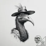 Tattoo sketch puns a cassowary that says “i’m… – tattoo sketch (№1756721428_0, 01.09.2025 10:10) — tattoovalue.net
