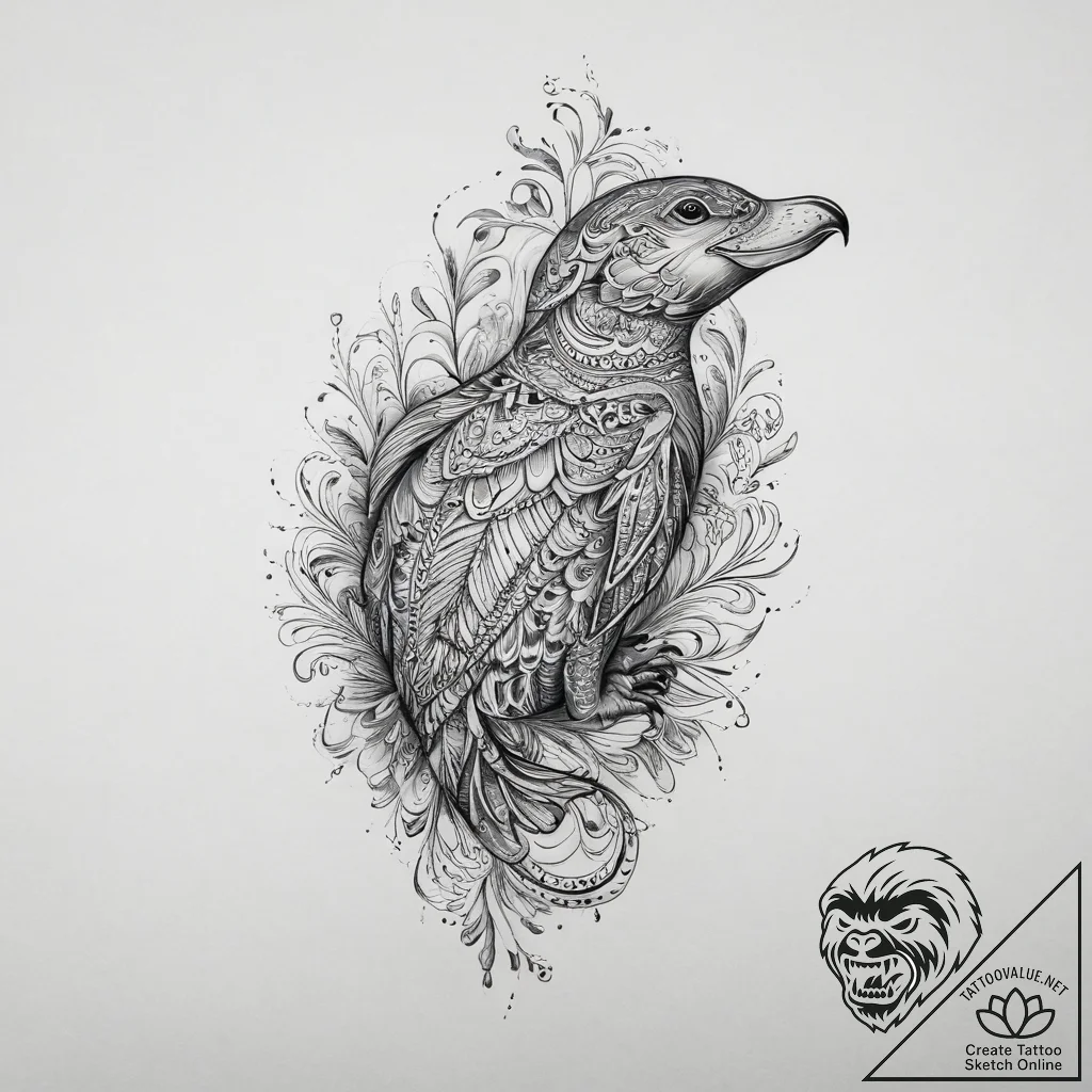 Tattoo sketch platypus, artistic tattoo sketc... - tattoo sketch (№1756721825_0, 01.09.2025 10:17) — tattoovalue.net