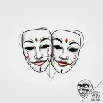 Tattoo sketch actor comedy and tragedy masks,… – tattoo sketch (№1756724604_0, 01.09.2025 11:03) — tattoovalue.net