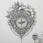 Tattoo sketch parking meter with a flower, ta… – tattoo sketch (№1756725397_0, 01.09.2025 11:16) — tattoovalue.net