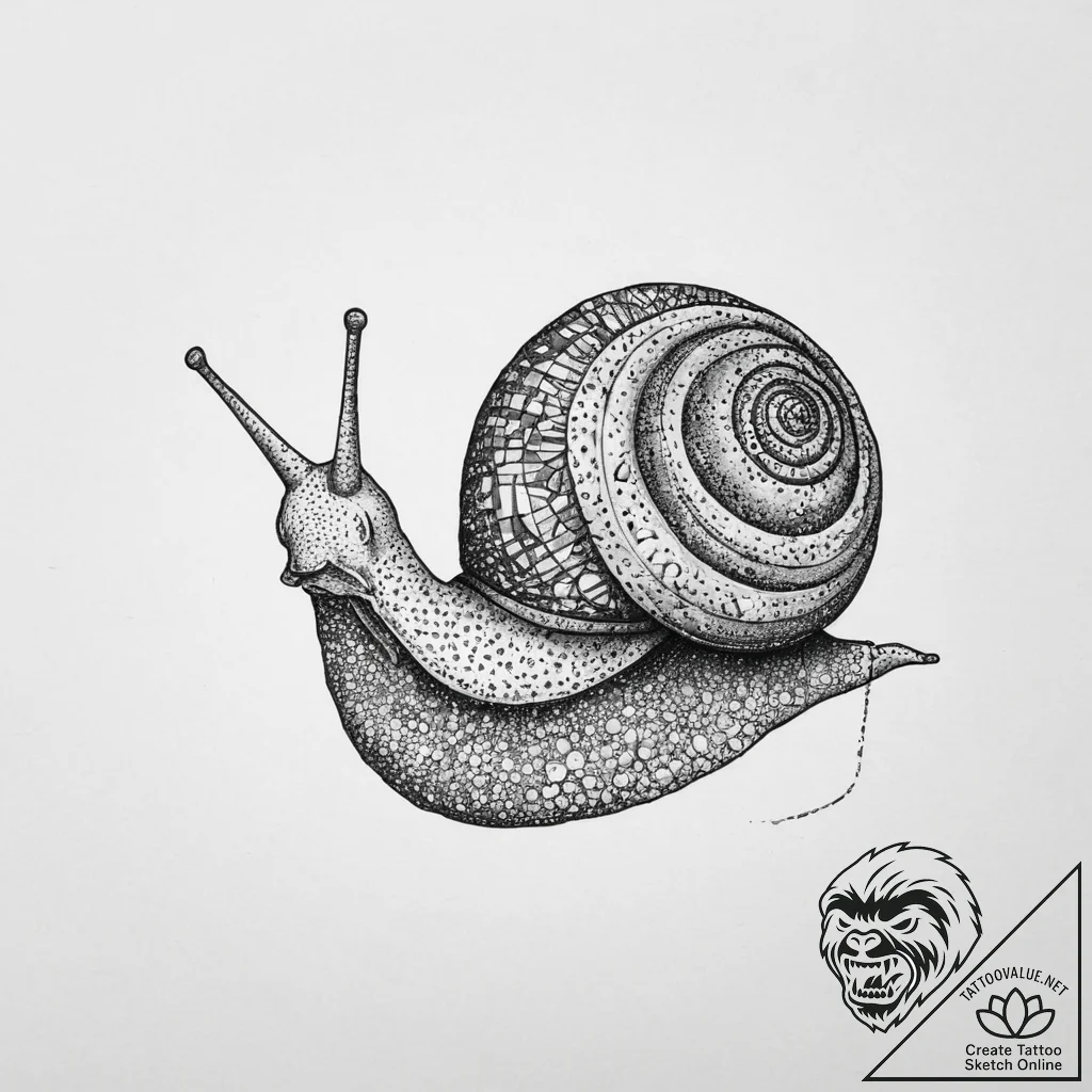 Tattoo sketch snail, tattoo sketch design, on... - tattoo sketch (№1756726383_0, 01.09.2025 11:33) — tattoovalue.net